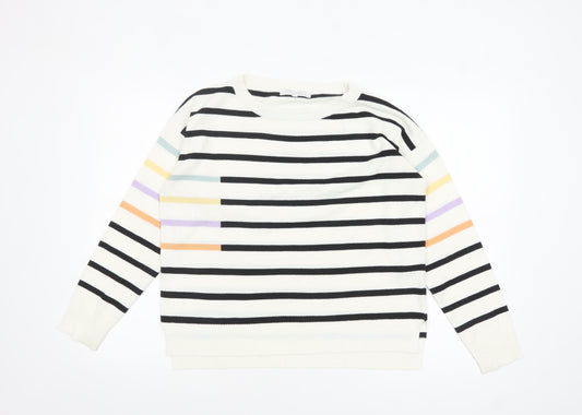 Next Womens Multicoloured Striped Acrylic Pullover Jumper M