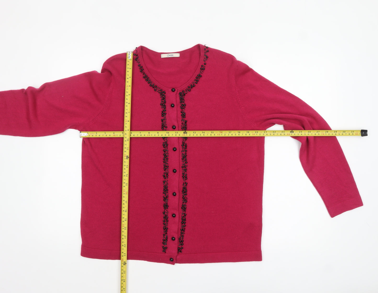 Marks and Spencer Women's Pink Beaded Cardigan Size 18