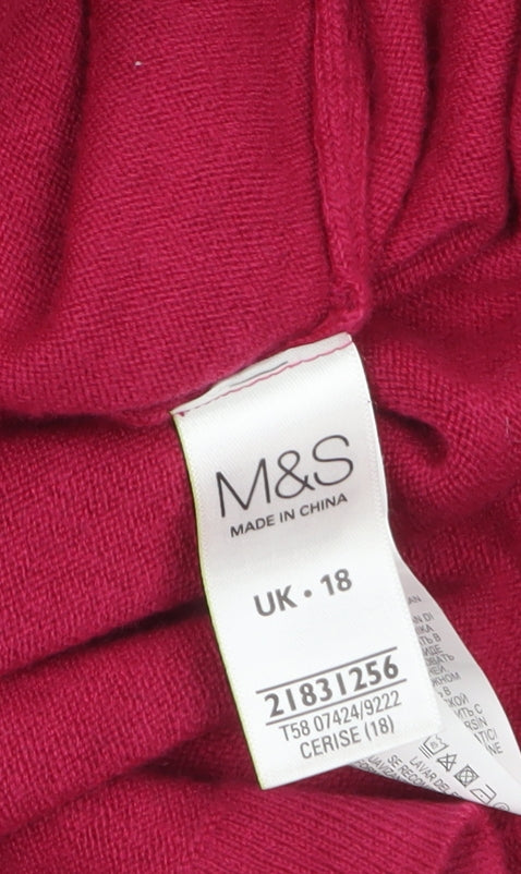 Marks and Spencer Women's Pink Beaded Cardigan Size 18