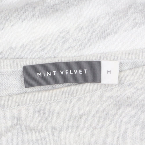 Mint Velvet Women's Grey Striped Boat Neck Pullover Jumper M
