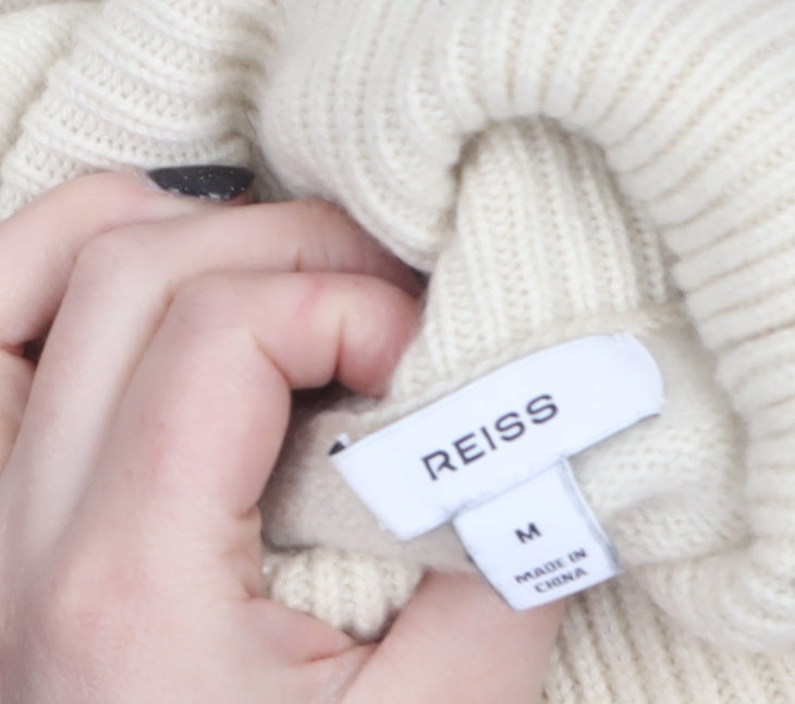 Reiss Women's Multicoloured Wool Cashmere Roll Neck Jumper M