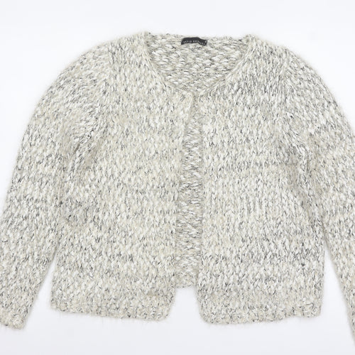 David Emanuel Women's Ivory Chunky Knit Open Cardigan Size M