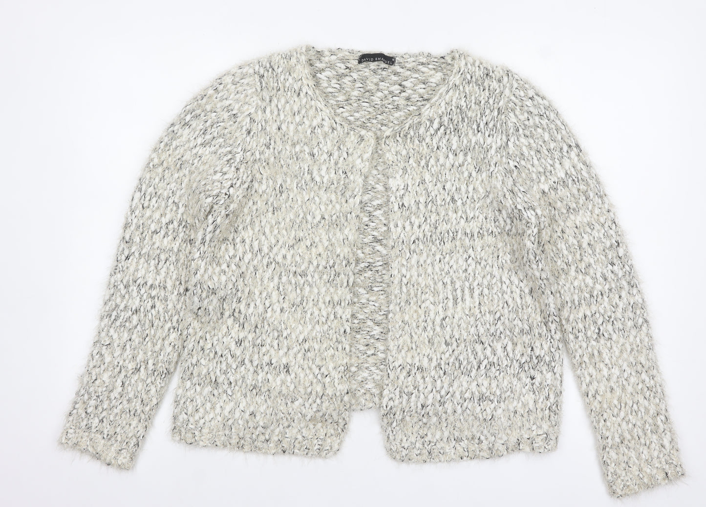 David Emanuel Women's Ivory Chunky Knit Open Cardigan Size M