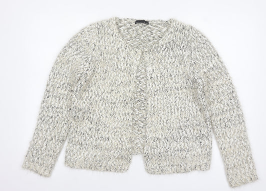 David Emanuel Women's Ivory Chunky Knit Open Cardigan Size M