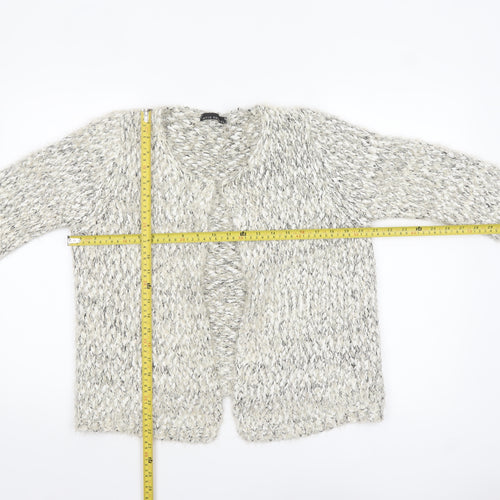 David Emanuel Women's Ivory Chunky Knit Open Cardigan Size M
