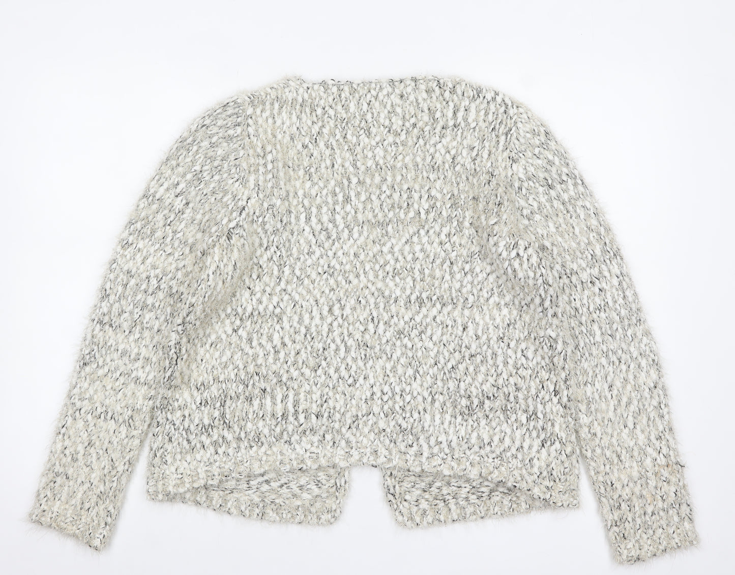 David Emanuel Women's Ivory Chunky Knit Open Cardigan Size M