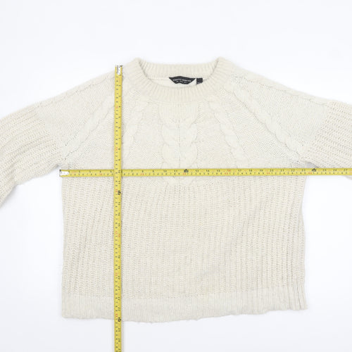 Dorothy Perkins Women’s Ivory Cable Knit Pullover Jumper Size L