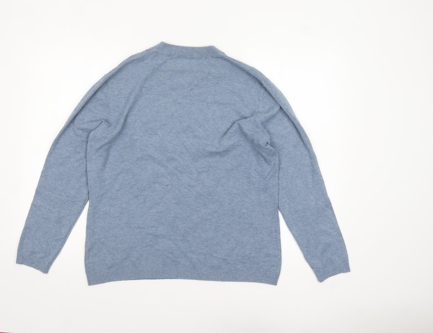 Etoile Women's Blue Butterfly Embroidered Crew Neck Wool Blend Jumper M