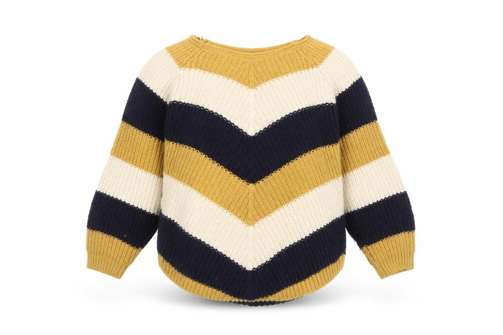 Front view of Apricot Women Multicoloured Chunky Knit Striped Jumper S