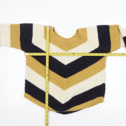 Apricot Women Multicoloured Chunky Knit Striped Jumper S