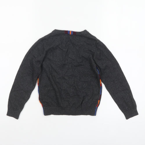 Paul Smith Junior Boys Grey Wool Cardigan 5 Years Button-Up Zebra Logo