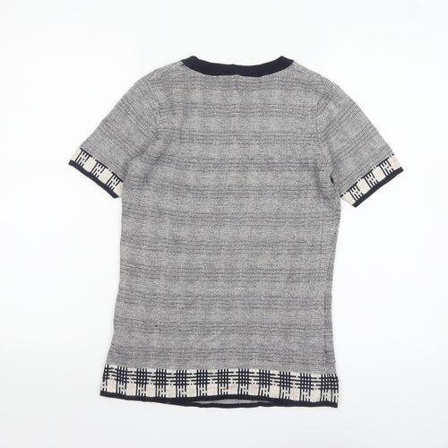 Leo & Ugo Women's Blue Short Sleeve Knit Jumper Size S