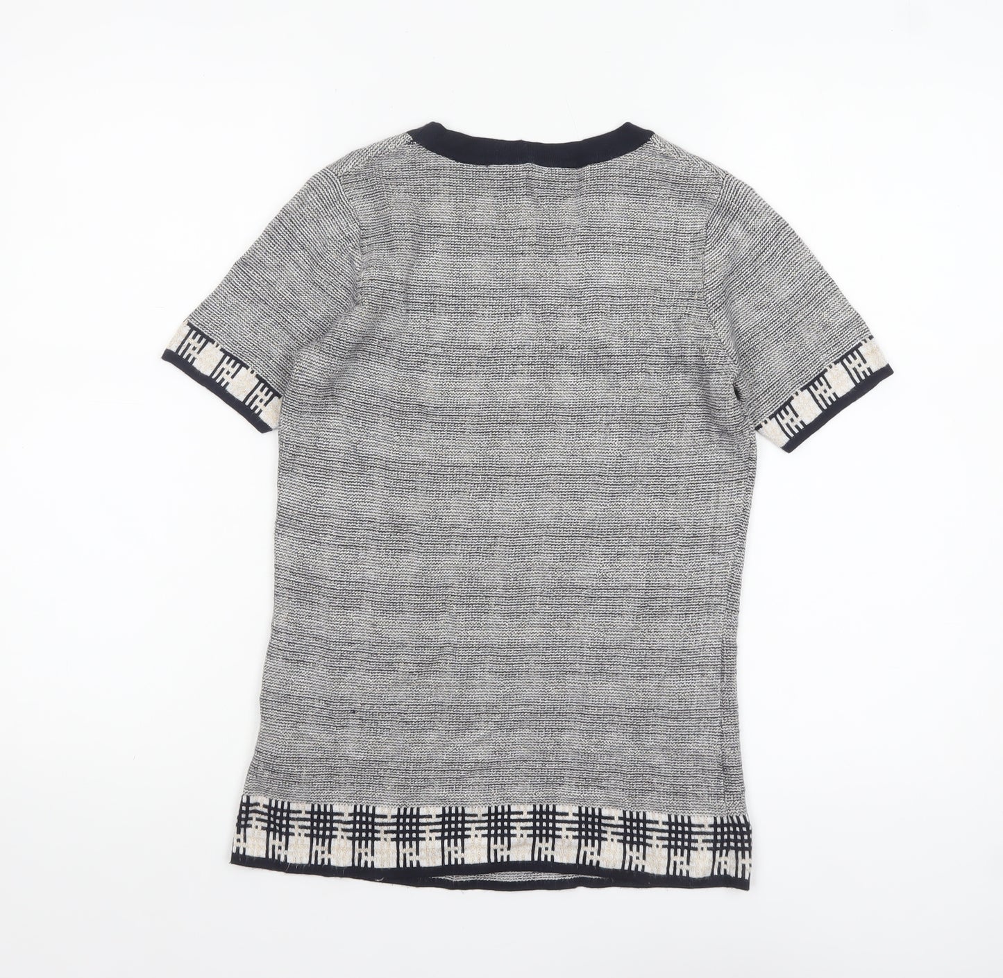 Leo & Ugo Women's Blue Short Sleeve Knit Jumper Size S