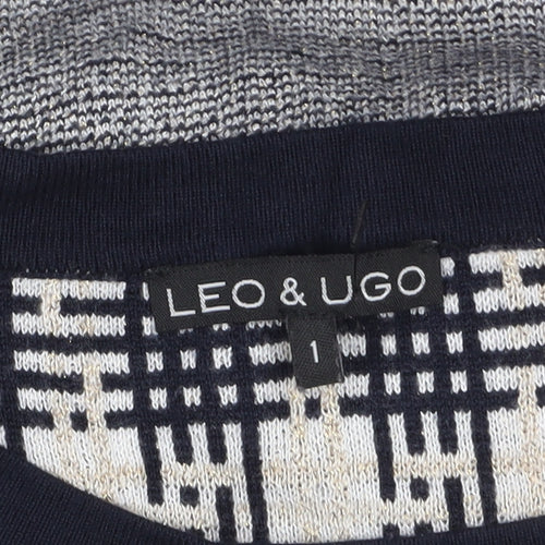 Leo & Ugo Women's Blue Short Sleeve Knit Jumper Size S
