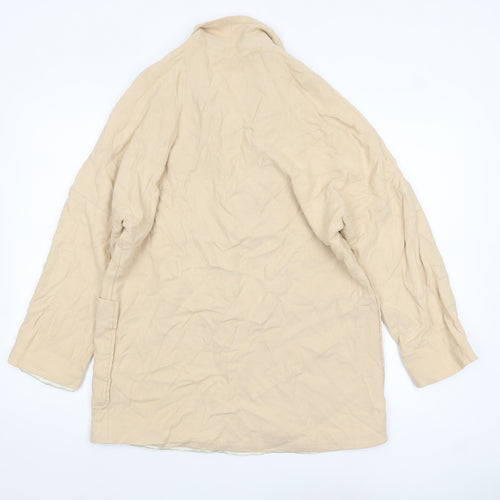H&M Women’s Beige Linen Blend Relaxed Fit Blazer Size S
