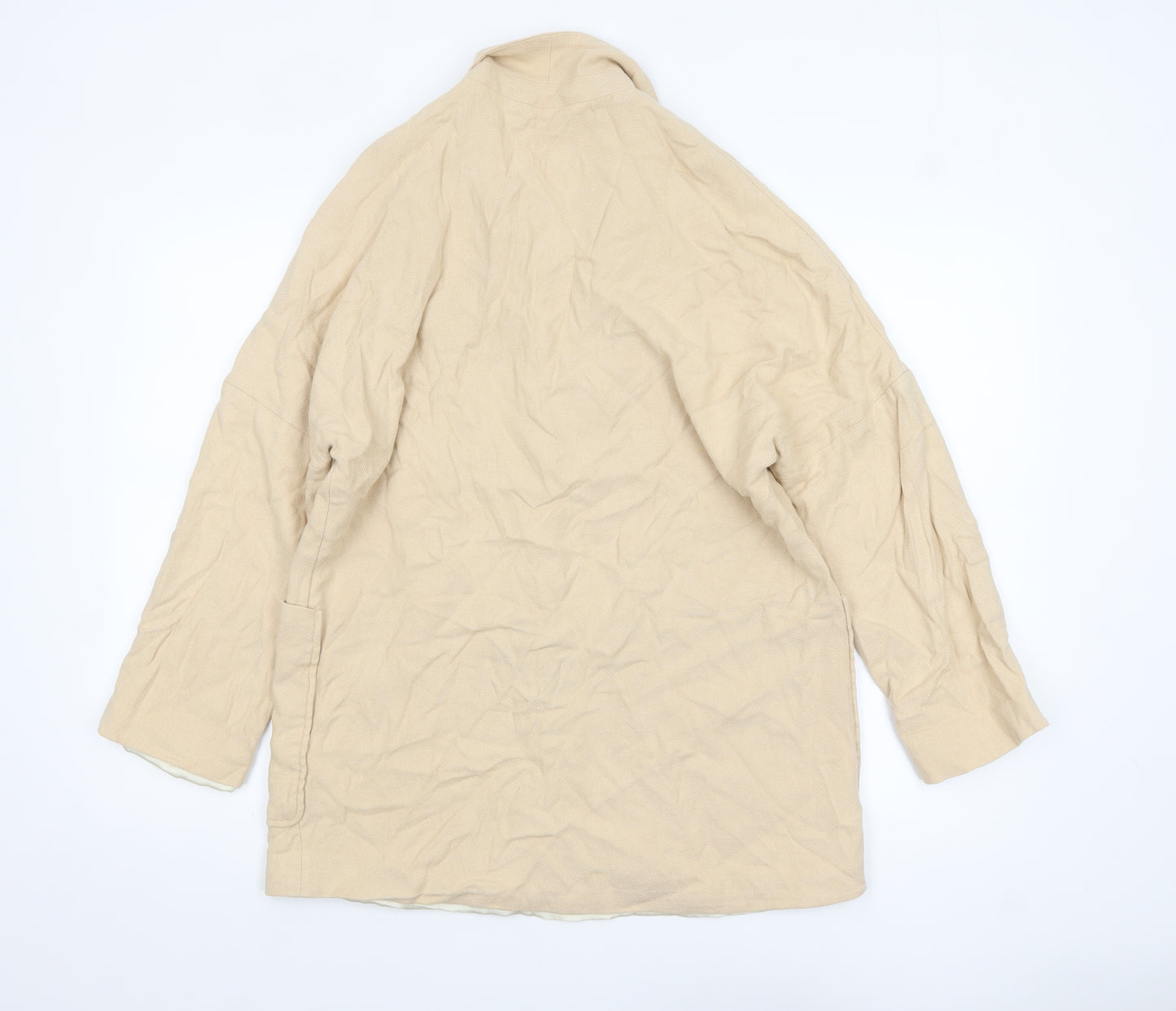 H&M Women’s Beige Linen Blend Relaxed Fit Blazer Size S