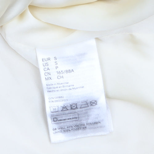 H&M Women’s Beige Linen Blend Relaxed Fit Blazer Size S