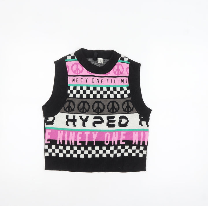 H&M Divided Women's Multicoloured Sleeveless Knit Vest 2XS