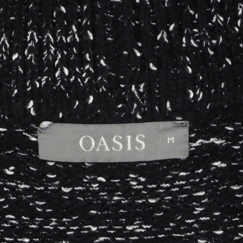 Oasis Women's Black Chunky Knit Open Front Cardigan M