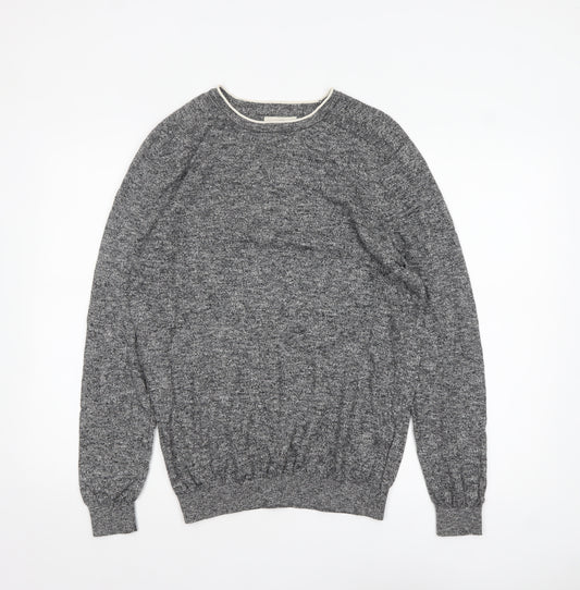 River Island Men's Grey Cotton Crew Neck Jumper M
