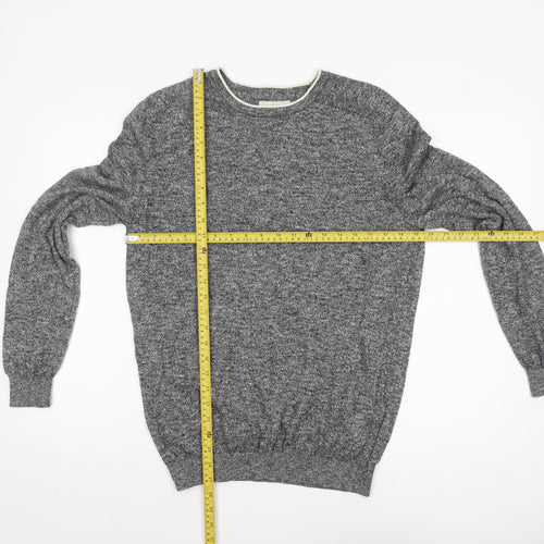 River Island Men's Grey Cotton Crew Neck Jumper M