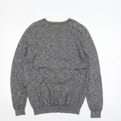 River Island Men's Grey Cotton Crew Neck Jumper M