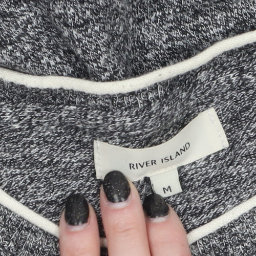 River Island Men's Grey Cotton Crew Neck Jumper M