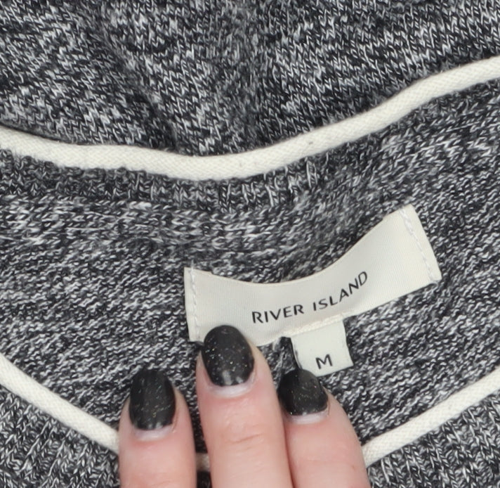 River Island Men's Grey Cotton Crew Neck Jumper M