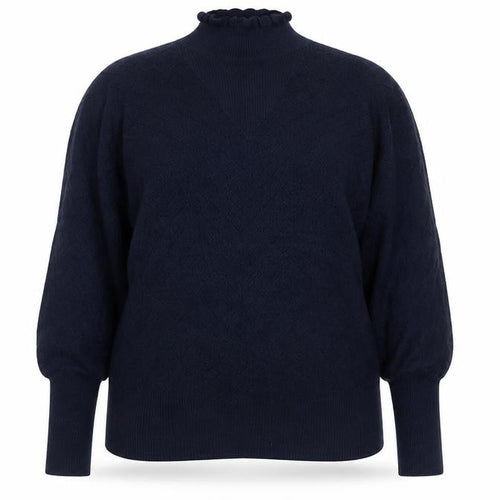 Next Women Blue High Neck Balloon Sleeve Knit Jumper Size 16