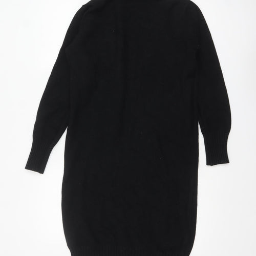 Blue Vanilla Women’s Black Knit Roll Neck Jumper Dress M/L