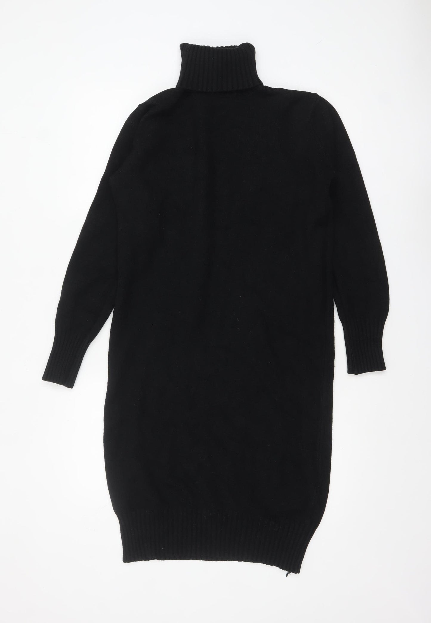 Blue Vanilla Women’s Black Knit Roll Neck Jumper Dress M/L