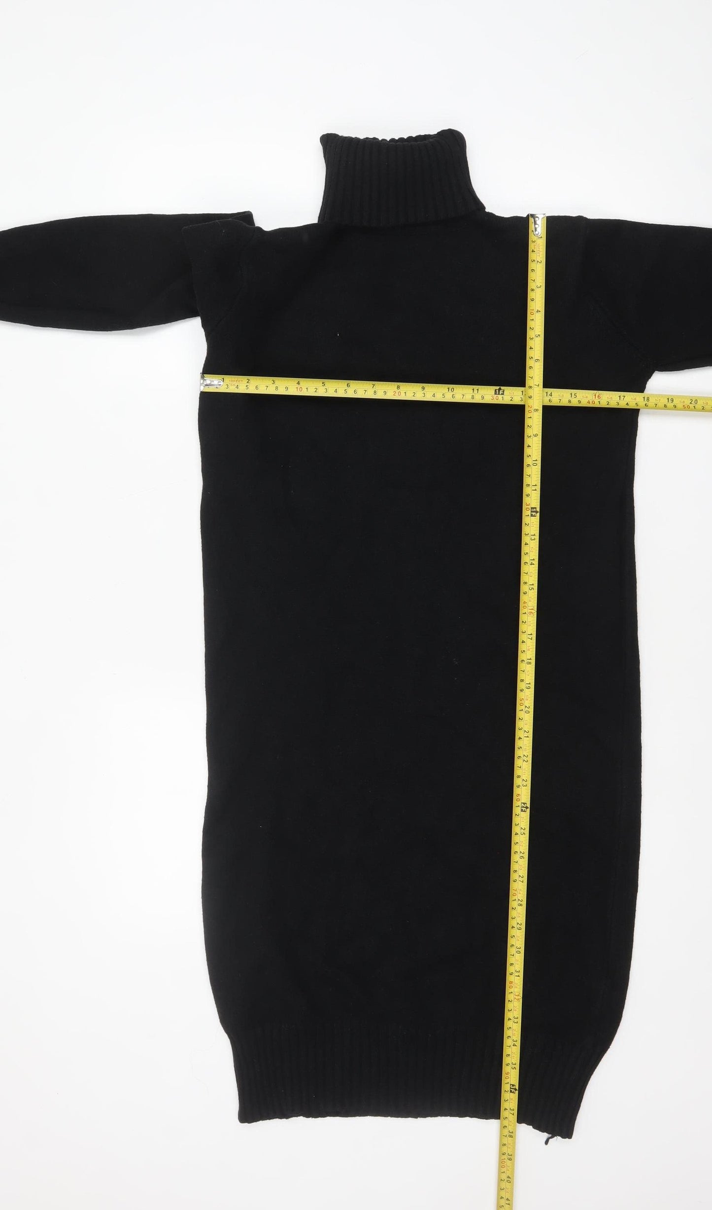 Blue Vanilla Women’s Black Knit Roll Neck Jumper Dress M/L
