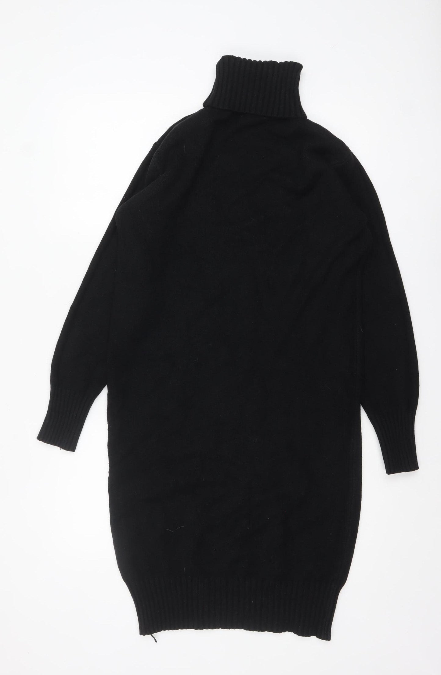 Blue Vanilla Women’s Black Knit Roll Neck Jumper Dress M/L