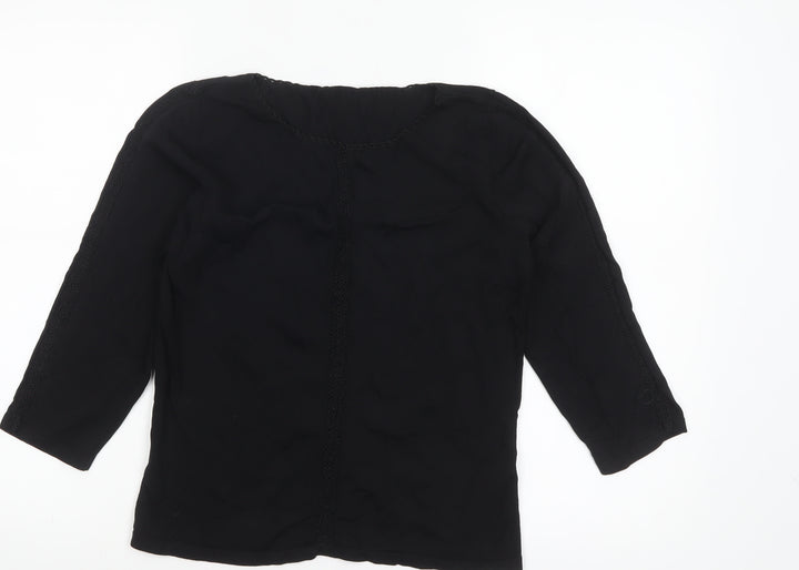 Marks and Spencer Women's Black 3/4 Sleeve Knit Blouse Size 12
