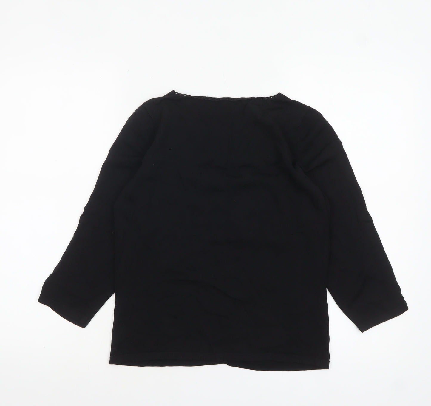 Marks and Spencer Women's Black 3/4 Sleeve Knit Blouse Size 12