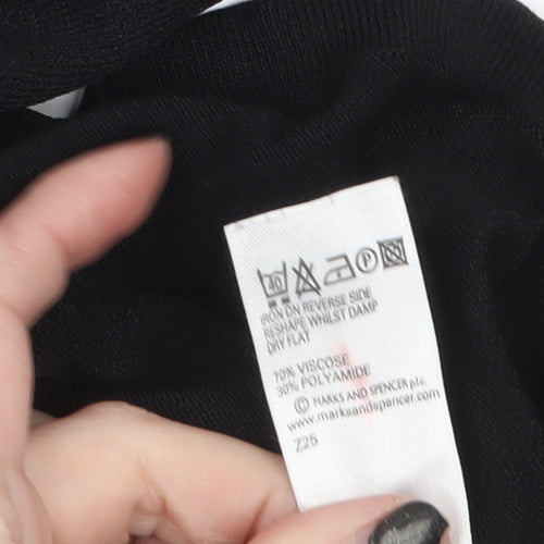 Marks and Spencer Women's Black 3/4 Sleeve Knit Blouse Size 12