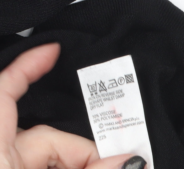 Marks and Spencer Women's Black 3/4 Sleeve Knit Blouse Size 12