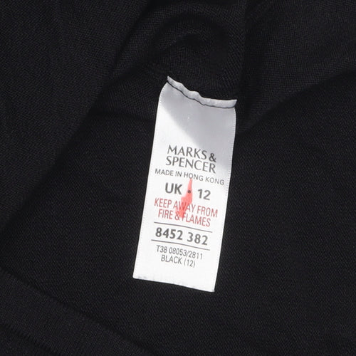Marks and Spencer Women's Black 3/4 Sleeve Knit Blouse Size 12