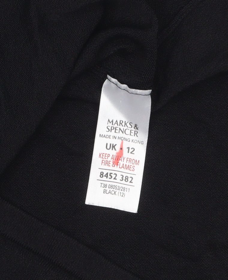 Marks and Spencer Women's Black 3/4 Sleeve Knit Blouse Size 12