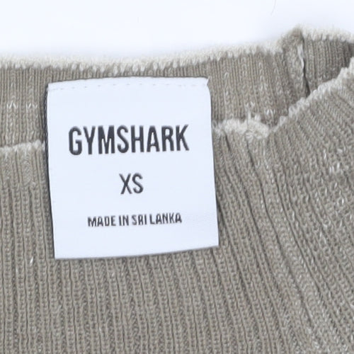 Gymshark Womens Beige High Neck Slim Fit Knit Pullover Jumper XS