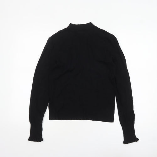 Warehouse Women's Black Embellished Jumper UK 10 Viscose Knit