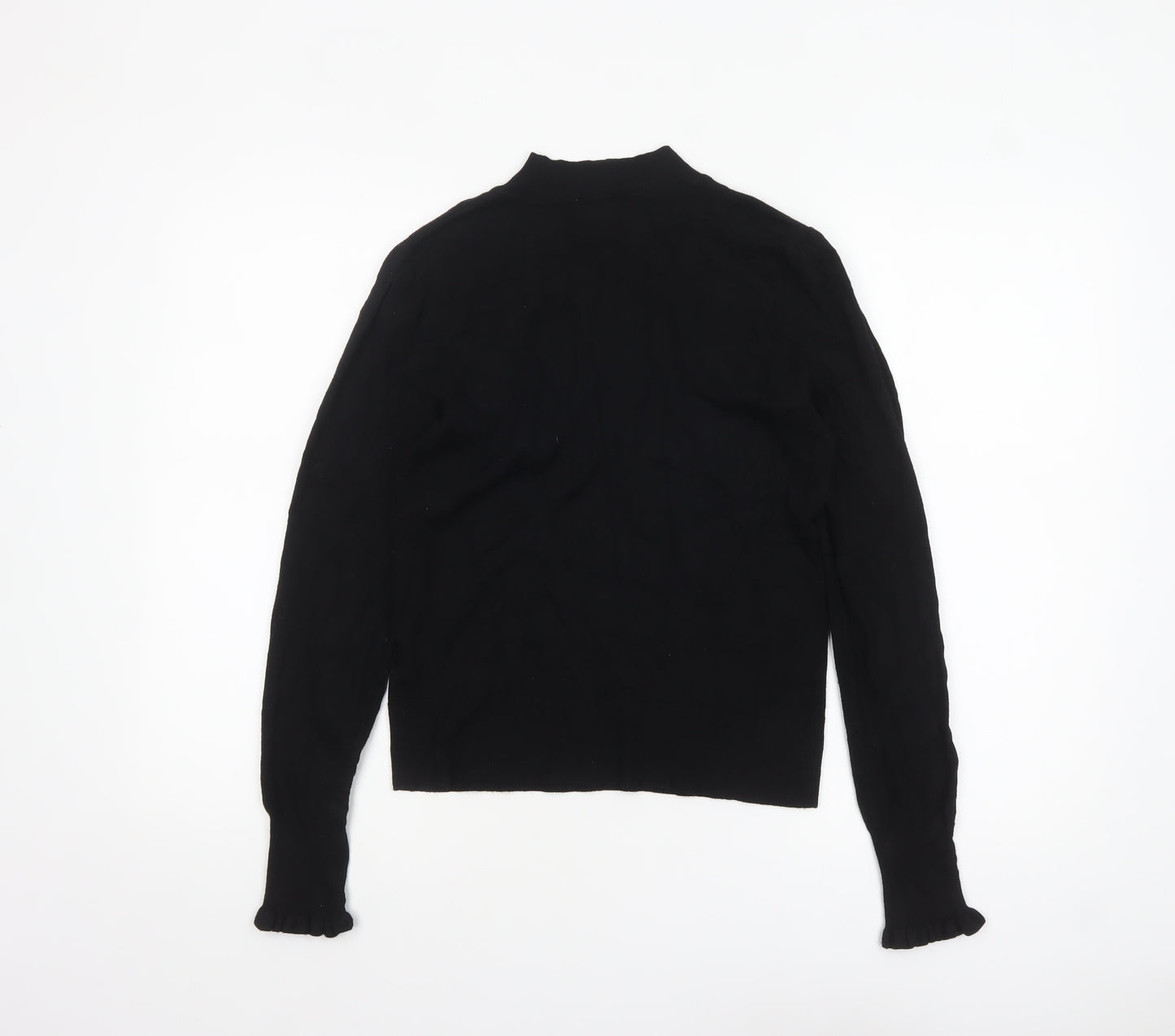 Warehouse Women's Black Embellished Jumper UK 10 Viscose Knit