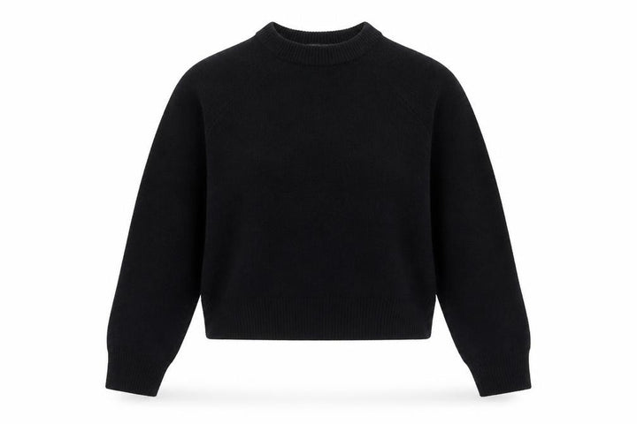 French Connection Women Black M Crew Neck Knit Long Sleeve Jumper