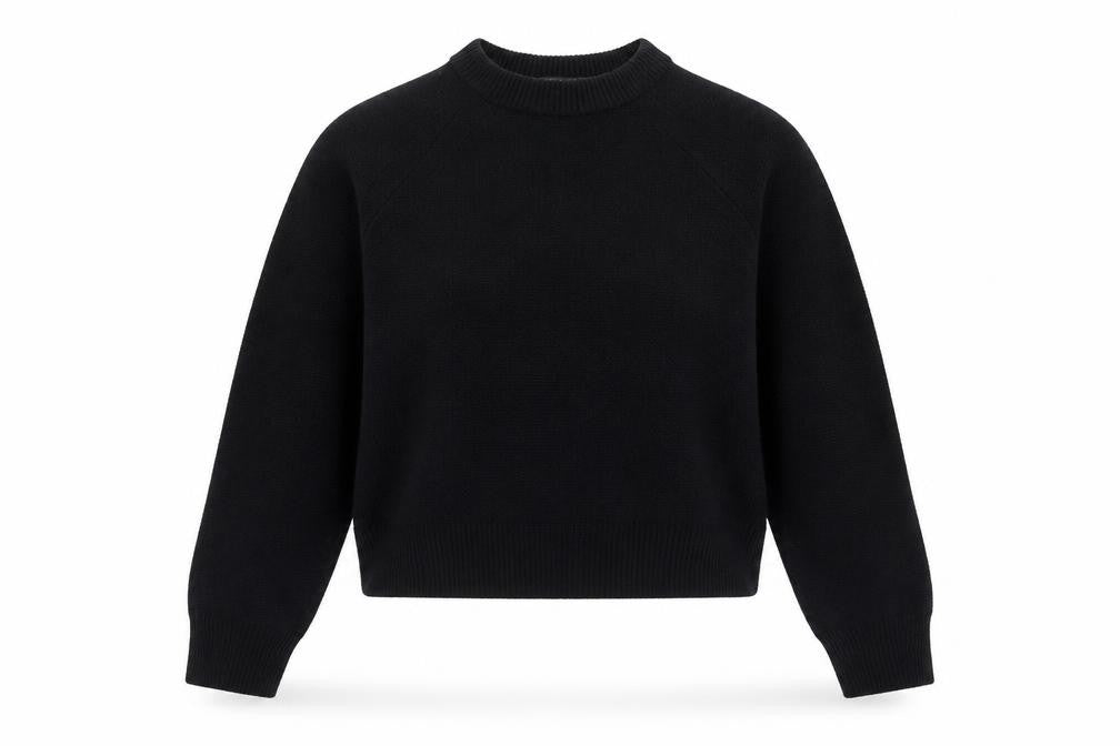 French Connection Women Black M Crew Neck Knit Long Sleeve Jumper