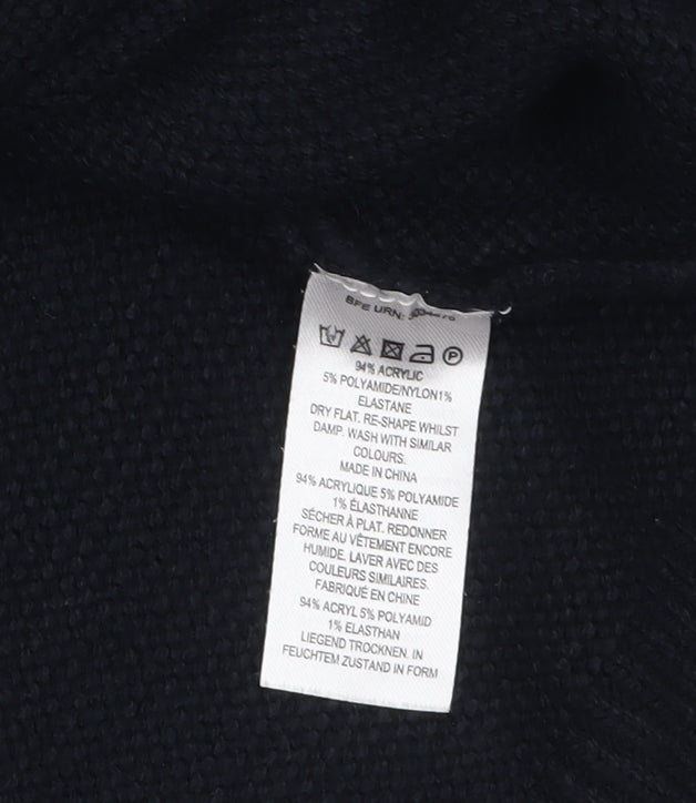 French Connection Women Black M Crew Neck Knit Long Sleeve Jumper
