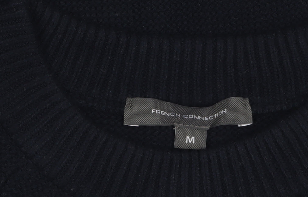 French Connection Women Black M Crew Neck Knit Long Sleeve Jumper