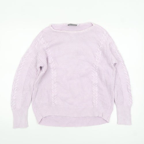Mint Velvet Women's Pink Cotton Cable Knit Jumper Size M