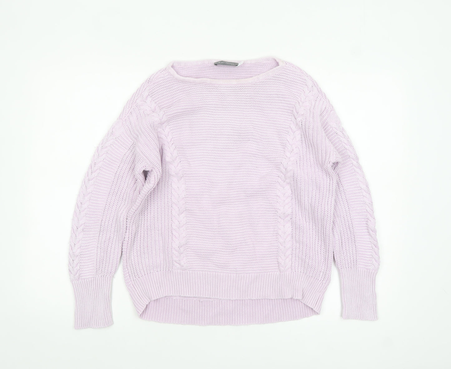Mint Velvet Women's Pink Cotton Cable Knit Jumper Size M