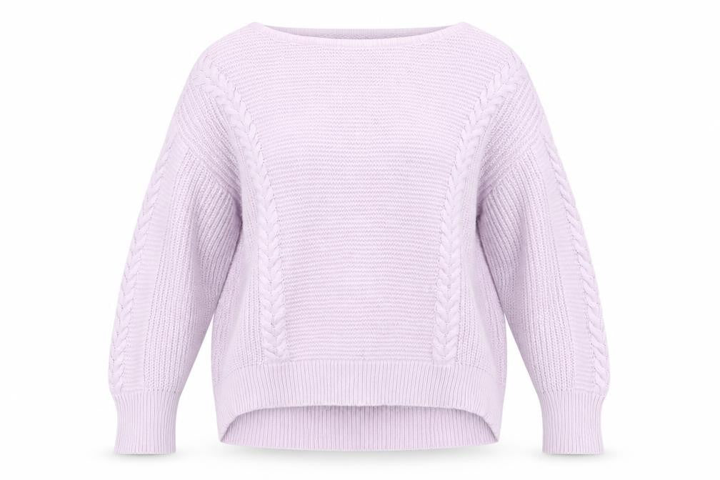 Mint Velvet Women's Pink Cotton Cable Knit Jumper Size M