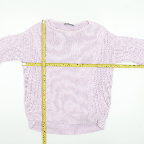 Mint Velvet Women's Pink Cotton Cable Knit Jumper Size M